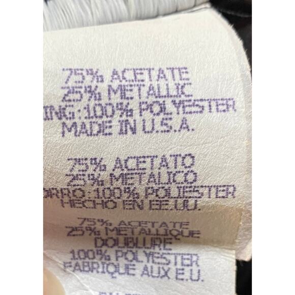 Vintage 90s Metallic Mesh Maxi Gown Cowl Neck Slip Dress Blue Womens 8 Petite - Picture 9 of 10